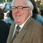 Author Ray Bradbury poses on the Hollywood Walk of Fame during ceremonies in Los Angeles, California