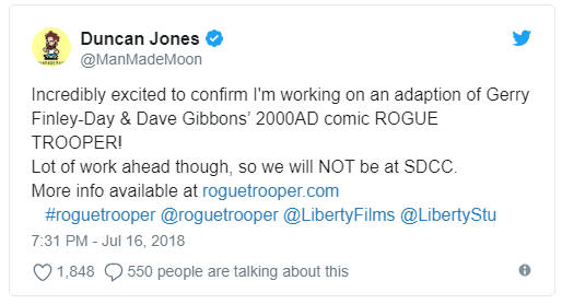 Duncan Jones dirigirá Rogue Trooper 