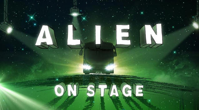 alien on stage banner